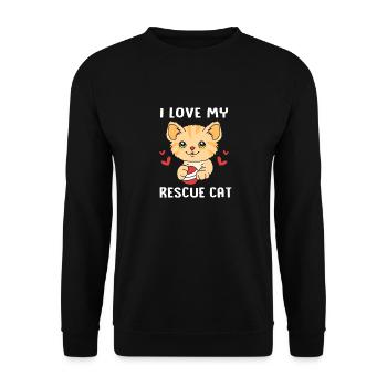 Katzenrettung Tierrechte Tierrettung Tierheim - Unisex Pullover - Schwarz - Vorne - Alina (178cm) & Michal (187cm)