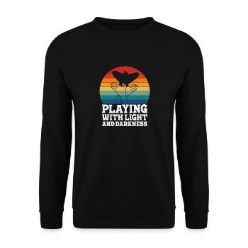 Playing With Light And Darkness Shadow - Unisex Sweatshirt - black - Front - Alina (178cm) & Michal (187cm)