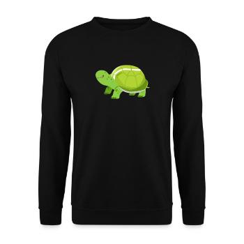 Funny Tennis Player Racket Turtle - Unisex Pullover - Schwarz - Vorne - Alina (178cm) & Michal (187cm)