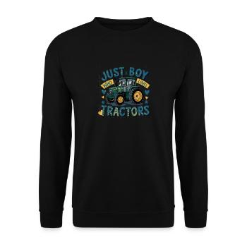 Tracteur Trekker Agriculteur Agriculteur Ferme Tracteur Champ - Sweat-shirt Unisexe - noir - Devant - Alina (178cm) & Michal (187cm)