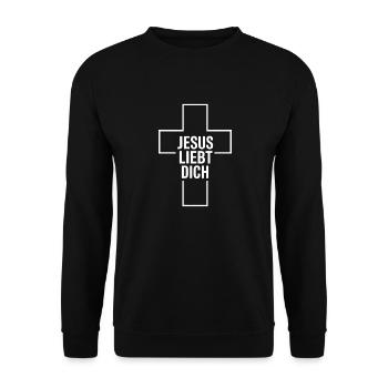 Jesus Christ Christian Christianity God Bible - Unisex Sweatshirt - black - Front - Alina (178cm) & Michal (187cm)
