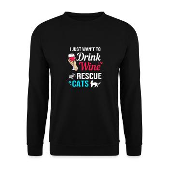 Cat Rescue Animal Rights Animal Rescue Animal Shelter - Unisex Sweatshirt - black - Front - Alina (178cm) & Michal (187cm)