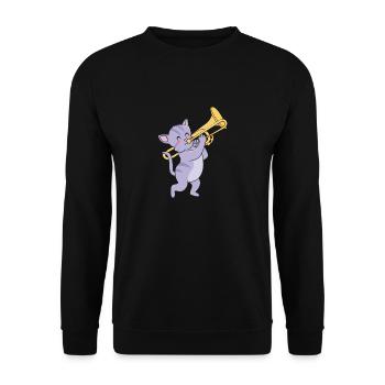 Trombone - Sweat-shirt Unisexe - noir - Devant - Alina (178cm) & Michal (187cm)