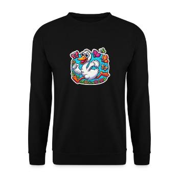 Silly Goose fait fuir les papillons - Sweat-shirt Unisexe - noir - Devant - Alina (178cm) & Michal (187cm)