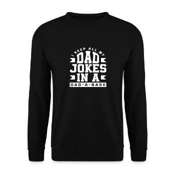 I keep all my dad jokes in one - Unisex Sweatshirt - black - Front - Alina (178cm) & Michal (187cm)