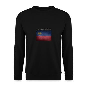 Liechtenstein Flagge Vaduz Alpen Urlaub - Unisex Pullover - Schwarz - Vorne - Alina (178cm) & Michal (187cm)
