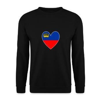 Liechtenstein Flag Heart Art Travel Holidays - Unisex Sweatshirt - black - Front - Alina (178cm) & Michal (187cm)