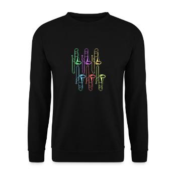 Trombone - Sweat-shirt Unisexe - noir - Devant - Alina (178cm) & Michal (187cm)
