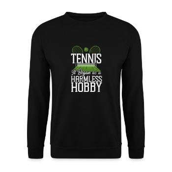 Funny Tennis Player Racket Tennis - Unisex Sweatshirt - black - Front - Alina (178cm) & Michal (187cm)