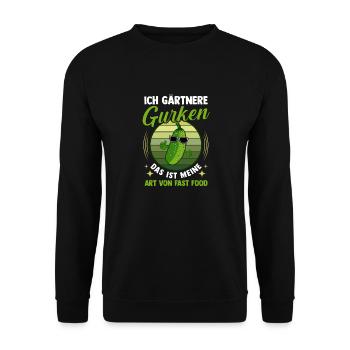 Jardinier Concombre Jardin fermier - Sweat-shirt Unisexe - noir - Devant - Alina (178cm) & Michal (187cm)