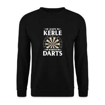 Dart Geschenk Dartboard Dartspieler Bullseye - Unisex Pullover - Schwarz - Vorne - Alina (178cm) & Michal (187cm)