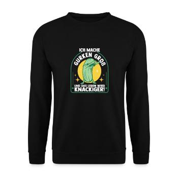 Jardinier Concombre Jardin fermier - Sweat-shirt Unisexe - noir - Devant - Alina (178cm) & Michal (187cm)