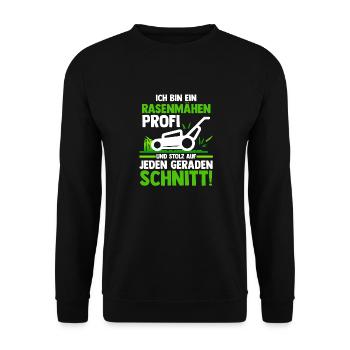 jardinier tondeuse à gazon agriculteur jardin - Sweat-shirt Unisexe - noir - Devant - Alina (178cm) & Michal (187cm)