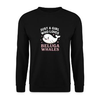 Beluga Wal Ozean Belugas Wale - Unisex Pullover - Schwarz - Vorne - Alina (178cm) & Michal (187cm)