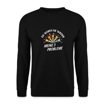 Dart Gift Dartboard Darts Player Bullseye - Unisex Sweatshirt - black - Front - Alina (178cm) & Michal (187cm)