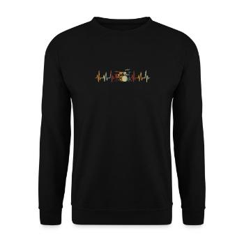 Drums Drums Drumstick Drummer Music Band Rock - Unisex Sweatshirt - black - Front - Alina (178cm) & Michal (187cm)