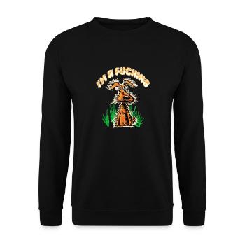 Ich bin eine verdammte freude - Unisex Pullover - Schwarz - Vorne - Alina (178cm) & Michal (187cm)