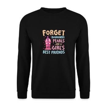 Lustiger Bubble Tea Spruch für einen Bubble Tea - Unisex Pullover - Schwarz - Vorne - Alina (178cm) & Michal (187cm)