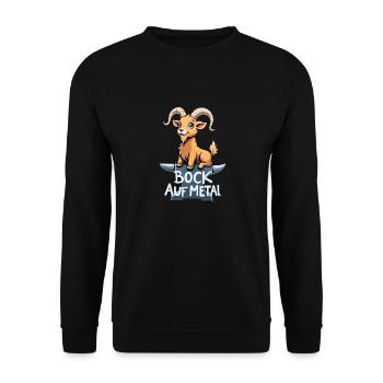 Bock auf Metal - Unisex Pullover - Schwarz - Vorne - Alina (178cm) & Michal (187cm)