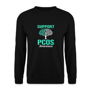 Pcos Awareness - Unisex Sweatshirt - black - Front - Alina (178cm) & Michal (187cm)