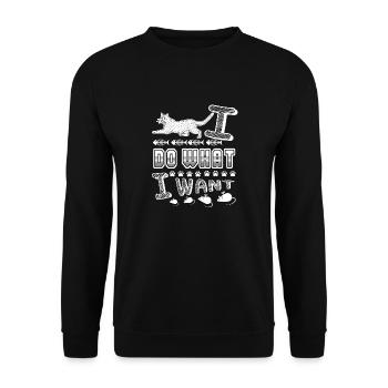 Savannah Cat Savannah Cat I Do What I Want - Unisex Sweatshirt - black - Front - Alina (178cm) & Michal (187cm)