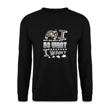 Snowshoe Cat Snowshoe Cat I Do What I Want - Unisex Sweatshirt - black - Front - Alina (178cm) & Michal (187cm)