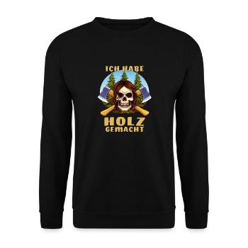 HACHE CRÂNE I EN BOIS - Sweat-shirt Unisexe - noir - Devant - Alina (178cm) & Michal (187cm)