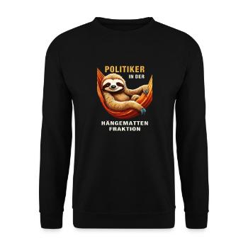 POLITICIAN IN THE HAMMOCK FACTION - Unisex Sweatshirt - black - Front - Alina (178cm) & Michal (187cm)