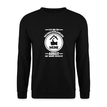 Roofing training apprentice Auzbi roofer - Unisex Sweatshirt - black - Front - Alina (178cm) & Michal (187cm)
