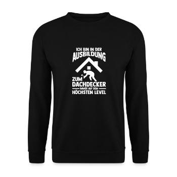 Roofing training apprentice Auzbi roofer - Unisex Sweatshirt - black - Front - Alina (178cm) & Michal (187cm)