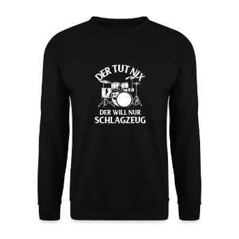 Drums Drums Drumstick Drummer Music Band Rock - Unisex Sweatshirt - black - Front - Alina (178cm) & Michal (187cm)