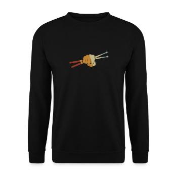 Tambours Tambours Baguette Batteur Musique Groupe Rock - Sweat-shirt Unisexe - noir - Devant - Alina (178cm) & Michal (187cm)