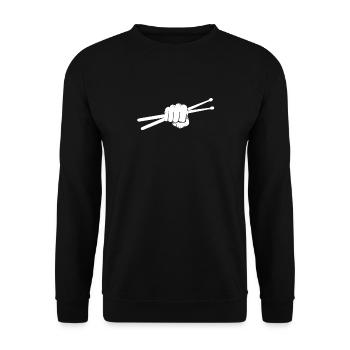 Tambours Tambours Baguette Batteur Musique Groupe Rock - Sweat-shirt Unisexe - noir - Devant - Alina (178cm) & Michal (187cm)