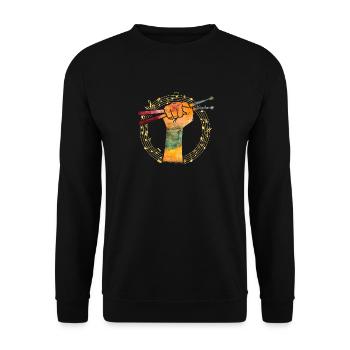 Tambours Tambours Baguette Batteur Musique Groupe Rock - Sweat-shirt Unisexe - noir - Devant - Alina (178cm) & Michal (187cm)