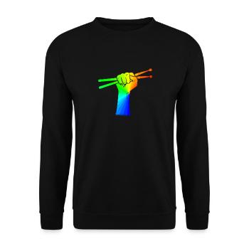 Tambours Tambours Baguette Batteur Musique Groupe Rock - Sweat-shirt Unisexe - noir - Devant - Alina (178cm) & Michal (187cm)