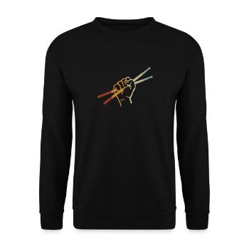 Drums Drumstick Drums Drummer Music Band Rock - Unisex Sweatshirt - black - Front - Alina (178cm) & Michal (187cm)