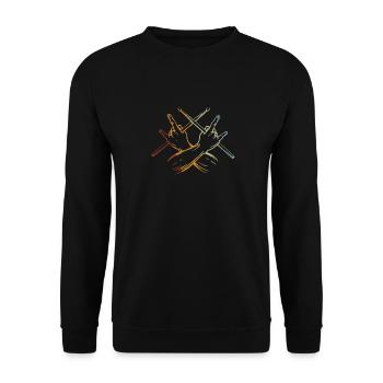 Tambours Tambours Baguette Batteur Musique Groupe Rock - Sweat-shirt Unisexe - noir - Devant - Alina (178cm) & Michal (187cm)