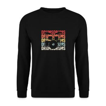 Tambours Tambours Baguette Batteur Musique Groupe Rock - Sweat-shirt Unisexe - noir - Devant - Alina (178cm) & Michal (187cm)