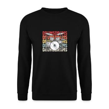 Drums Drumstick Drums Drummer Music Band Rock - Unisex Sweatshirt - black - Front - Alina (178cm) & Michal (187cm)