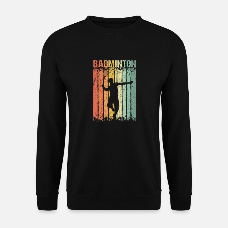 Badminton Retro Shuttlecock Player - Unisex Sweatshirt - black