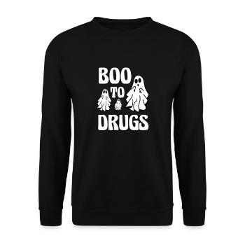 Boo to Drugs, drôle de slogan fantôme - Sweat-shirt Unisexe - noir - Devant - Alina (178cm) & Michal (187cm)