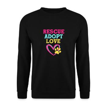 Dog Rescue Animal Rights Animal Rescue Animal Shelter - Unisex Sweatshirt - black - Front - Alina (178cm) & Michal (187cm)