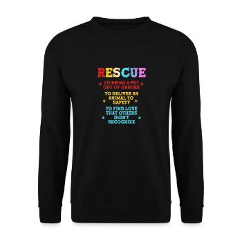 Dog Rescue Animal Rights Animal Rescue Animal Shelter - Unisex Sweatshirt - black - Front - Alina (178cm) & Michal (187cm)
