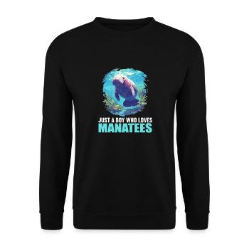 Seekuh Manatees Manatee - Unisex Sweatshirt - black - Front - Alina (178cm) & Michal (187cm)