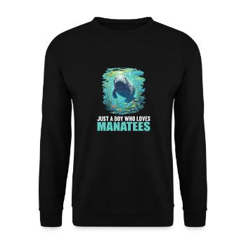 Seekuh Manatees Manatee - Unisex Sweatshirt - black - Front - Alina (178cm) & Michal (187cm)