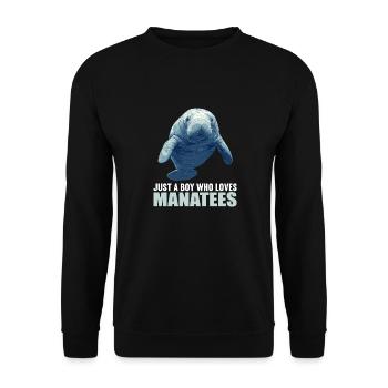 Seekuh Manatees Manatee - Unisex Sweatshirt - black - Front - Alina (178cm) & Michal (187cm)