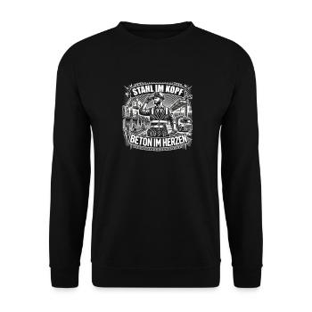 De l’acier dans la tête, du béton dans le cœur - Sweat-shirt Unisexe - noir - Devant - Alina (178cm) & Michal (187cm)