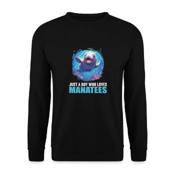 Seekuh Manatees Manatee - Unisex Sweatshirt - black - Front - Alina (178cm) & Michal (187cm)