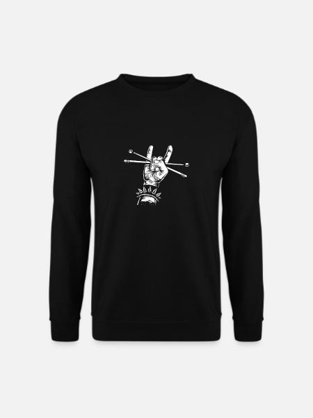 Schlagzeug Drums Drumstick Drummer Musik Band Rock - Unisex Pullover - Schwarz