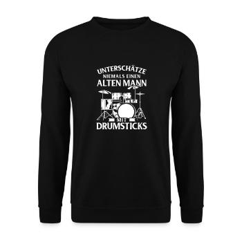 Tambours Tambours Baguette Batteur Musique Groupe Rock - Sweat-shirt Unisexe - noir - Devant - Alina (178cm) & Michal (187cm)